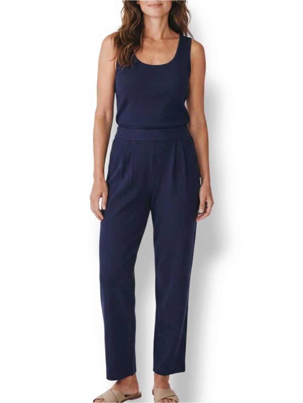 St. John Collection Navy Santana Knit Tank & Pants Set NWT 2 Piece Size 4 Small